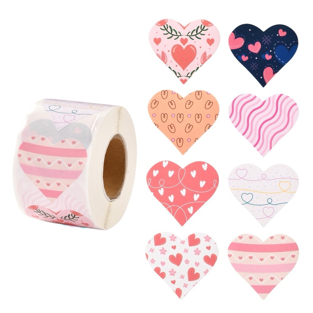 500 Heart Patterned Decorative Stickers, Labels, Decals #5